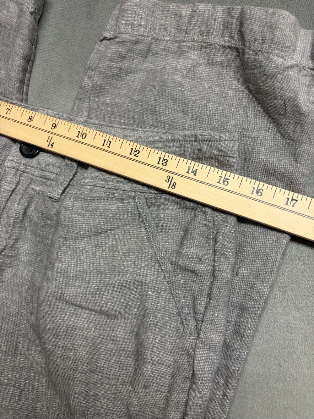 Banana Republic Women’s Linen Blend Pants Gray Straight Leg Size 4 Casual Beach